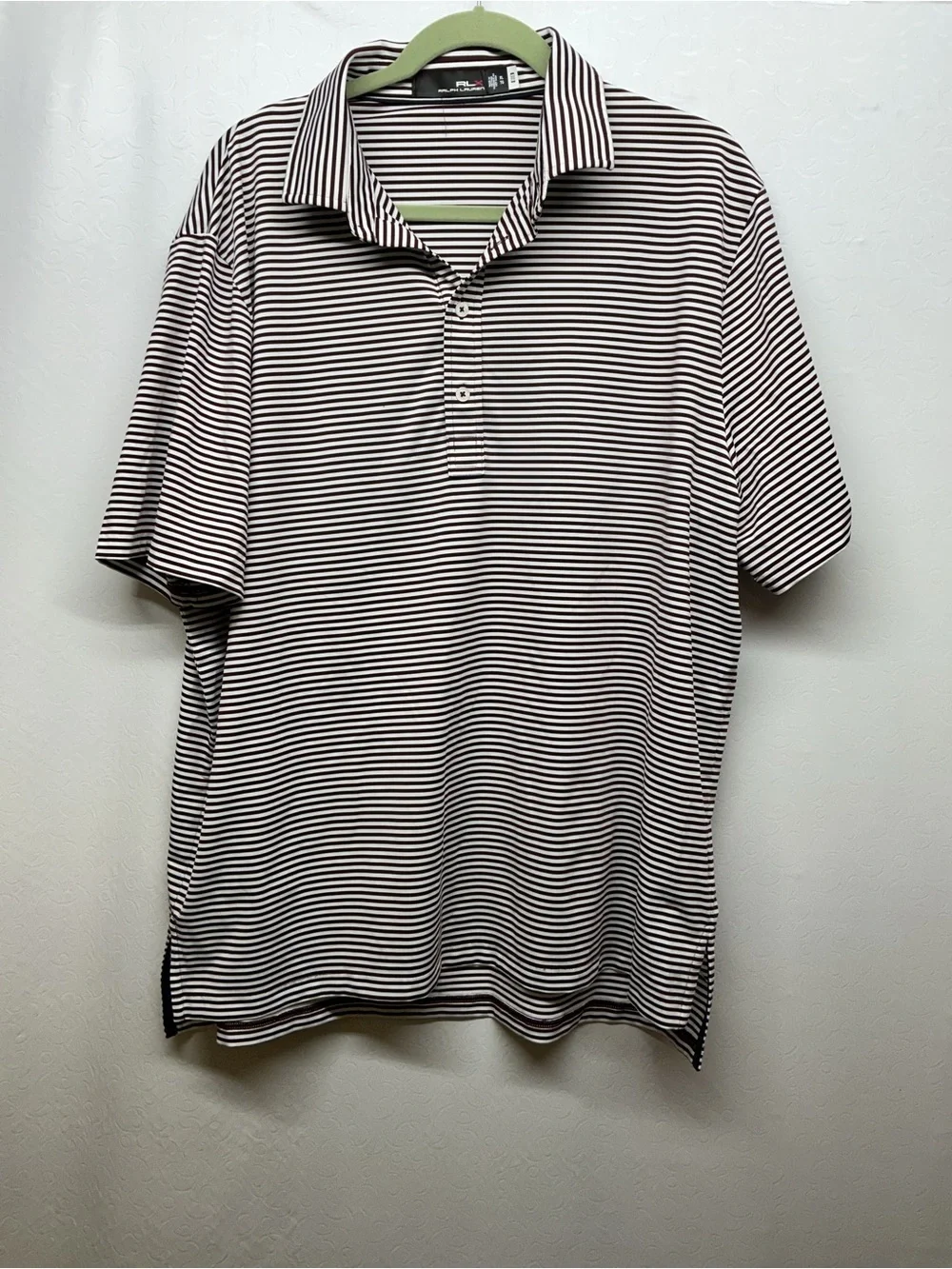Ralph Lauren Men’s Black and White Narrow-Striped Polo
